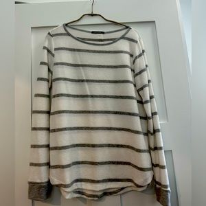 Grey and white striped sweater